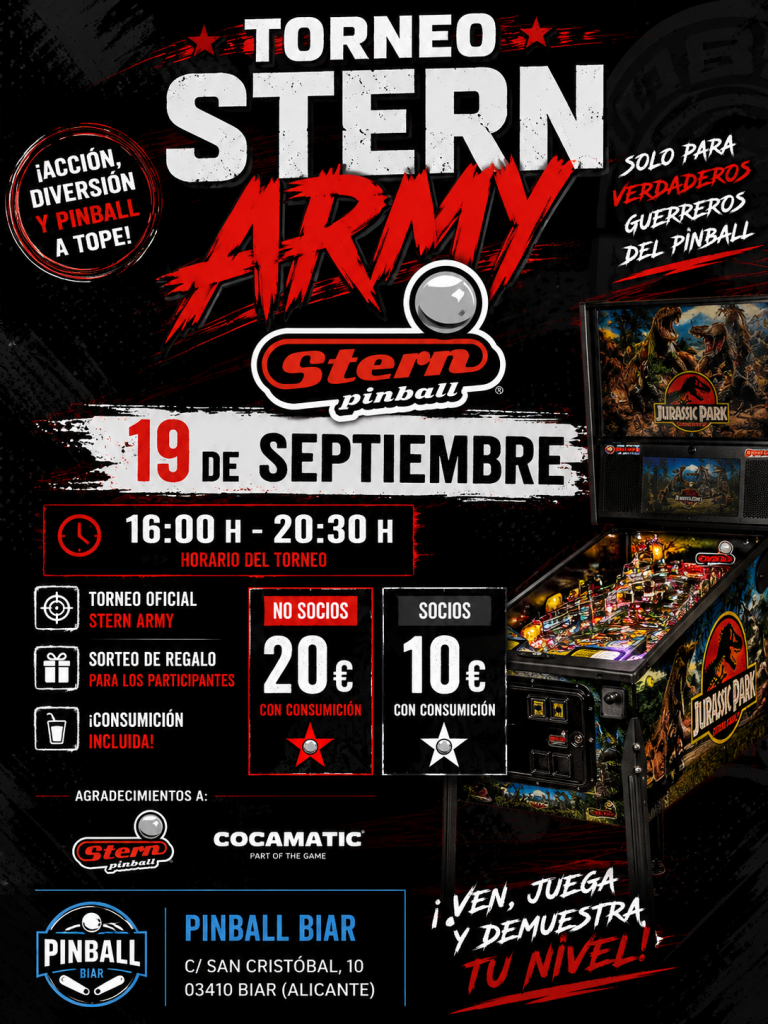Pinball Biar celebra su primer Torneo Oficial Stern Army
